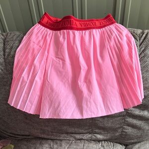 Zumba Fitness Pink Pleated Skater Skirt with Red Branded Waistband